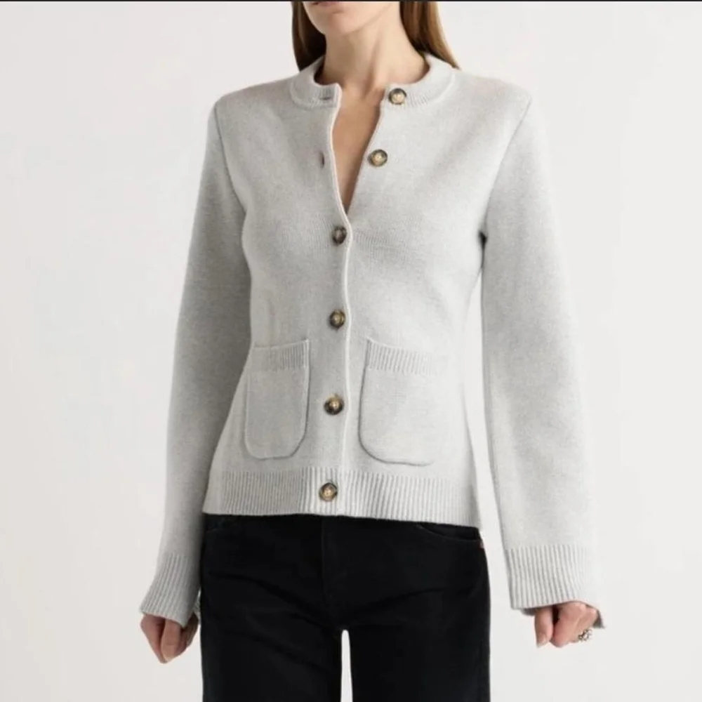 Modern Citizen Soft Gray Cardigan with Pockets - Picture 2 of 5